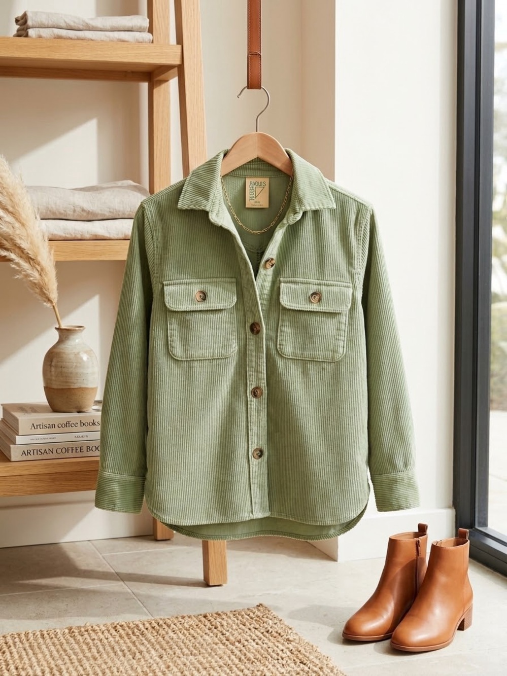 jcpenney Light Sage Corduroy Shacket for Kids